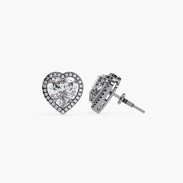 Heart Halo Stud Earrings