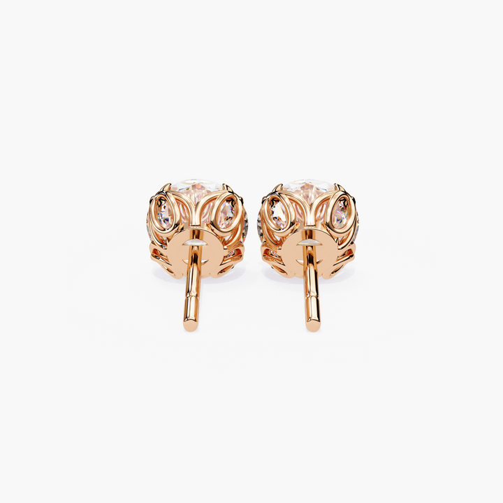 Diamond Flower Basket Studs