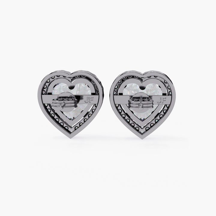 Heart Halo Stud Earrings