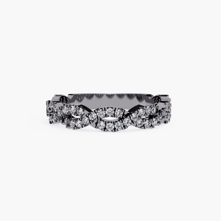 Round Cut Diamonds Twisted Band Ring