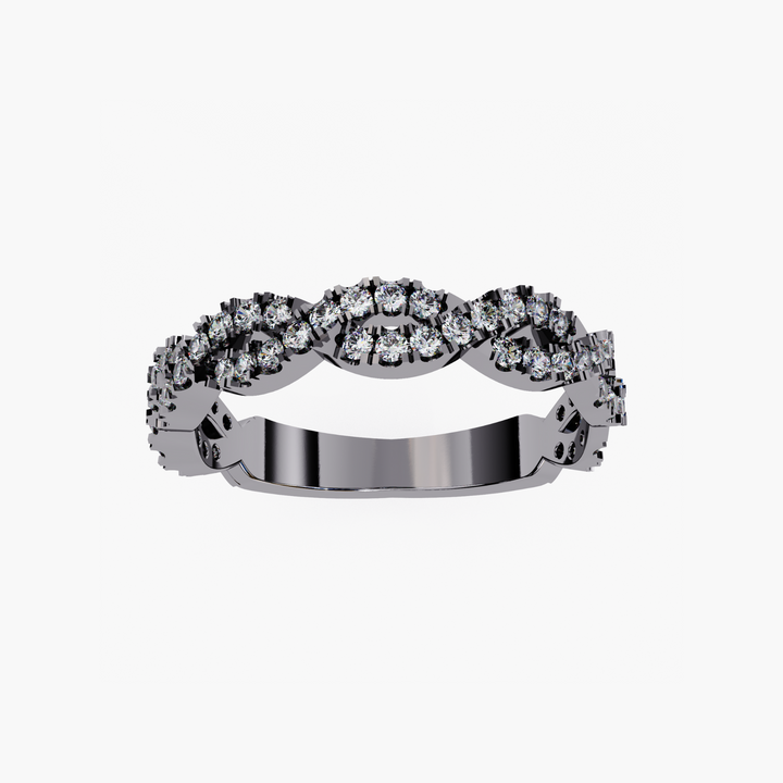 Round Cut Diamonds Twisted Band Ring