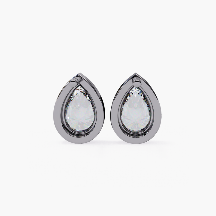 Pear Diamond Bezel Studs