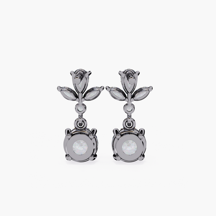 Marquise Pear and Rounds Tear Drop Earrings