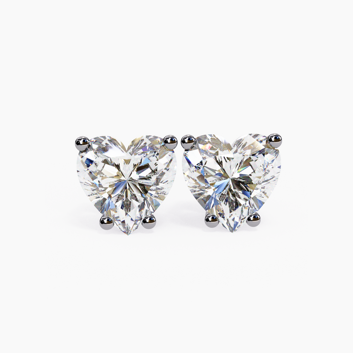 Heart Diamond Stud Earrings