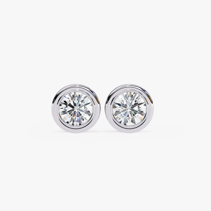 Bezel Round Diamond Studs