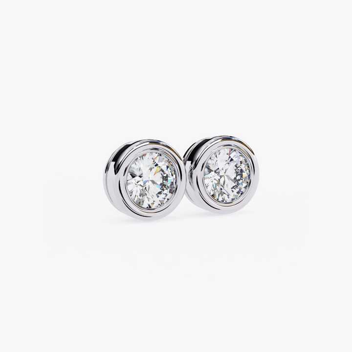 Bezel Round Diamond Studs