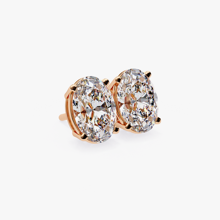 Oval Diamond Studs