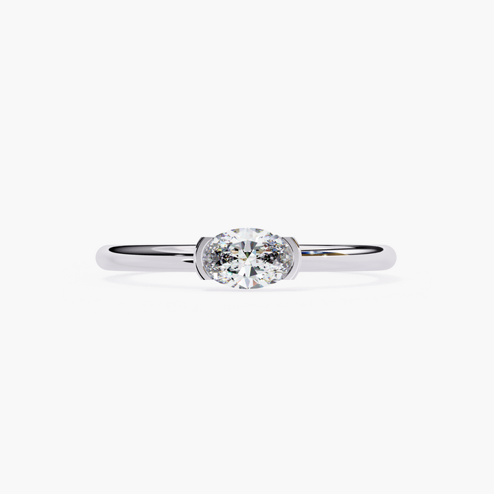 Oval Solitaire Diamond Ring