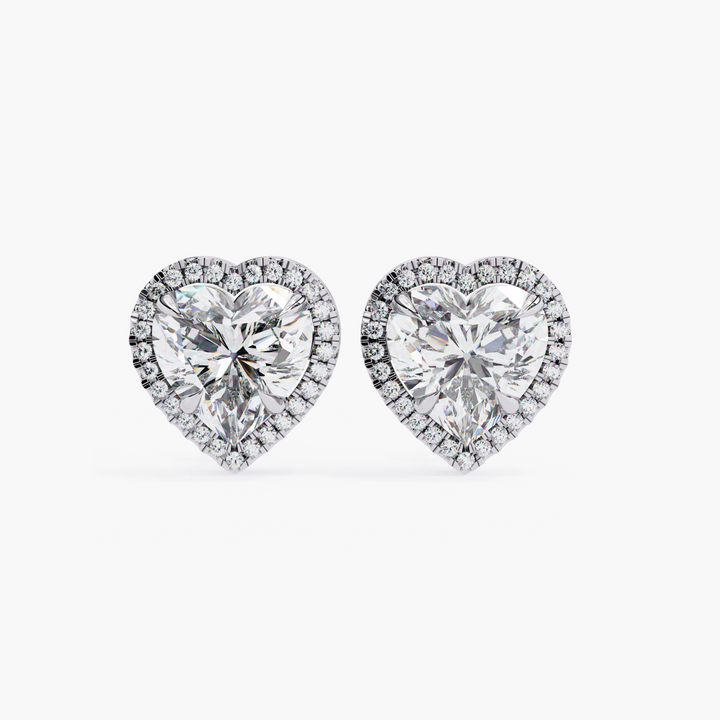 Heart Halo Stud Earrings