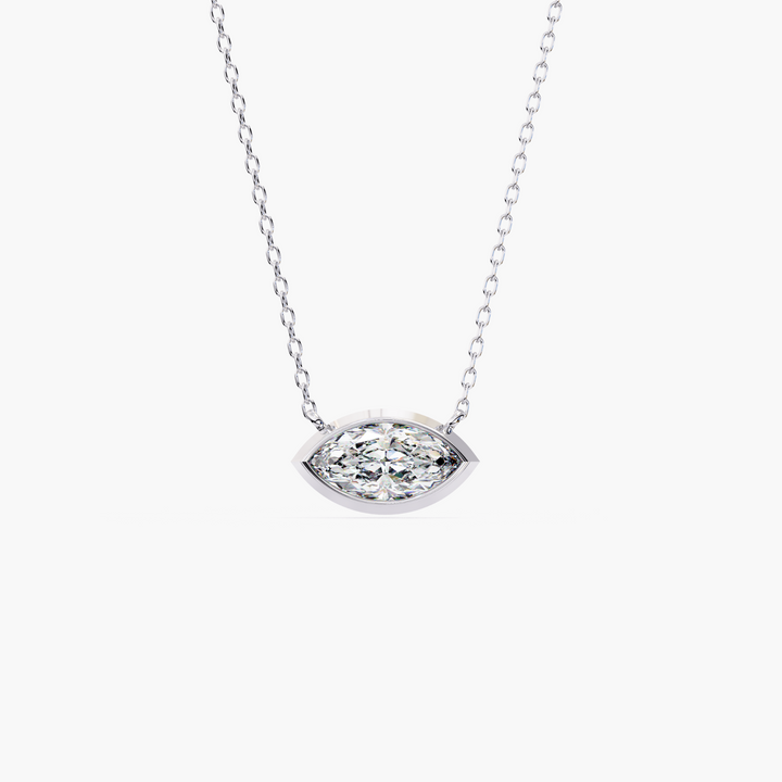 Marquise Cut Solitaire Pendant Necklace