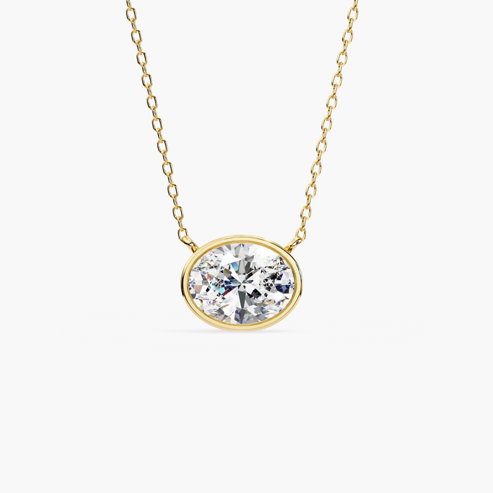 Oval Diamond Solitaire Necklace