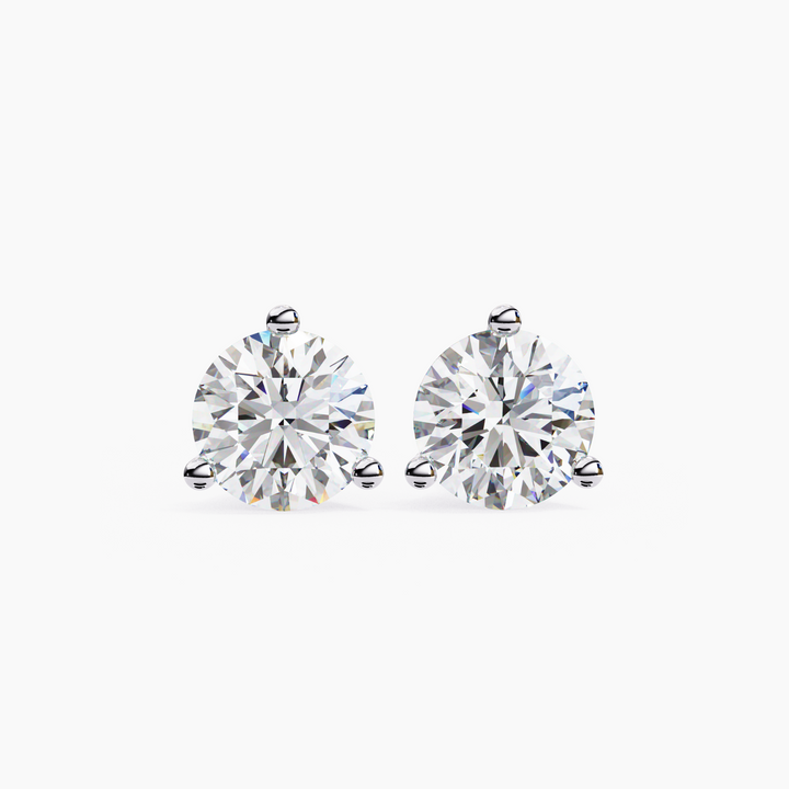 Round Diamond Martini Stud Earrings