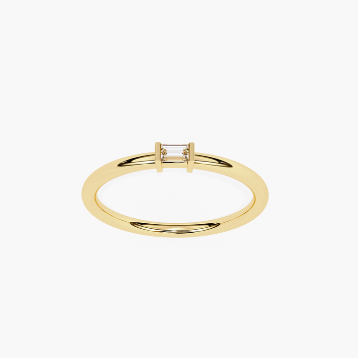 Solitaire Baguette Diamond Stacking Ring