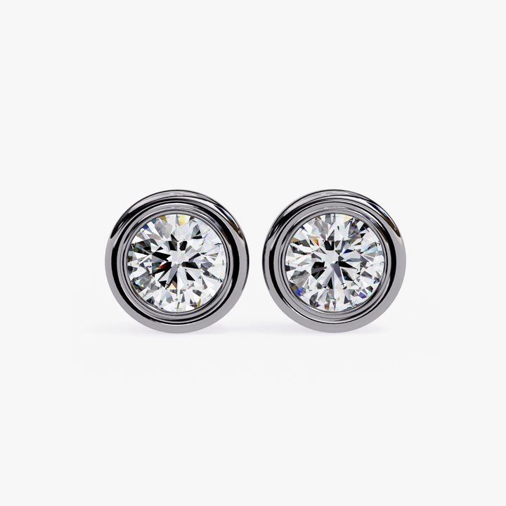 Bezel Round Diamond Studs