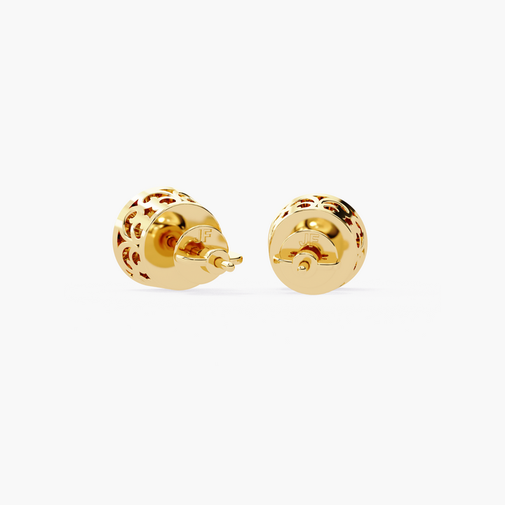 Bezel Diamond Stud Earrings