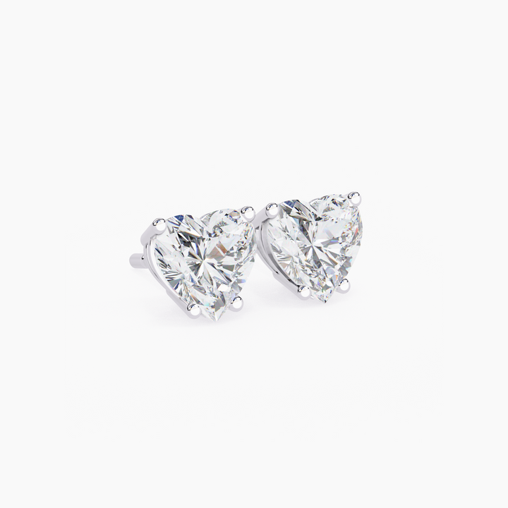 Heart Diamond Stud Earrings