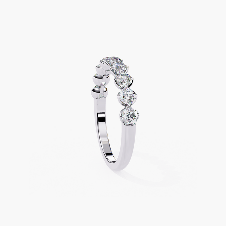 Round Half Eternity Diamond Band