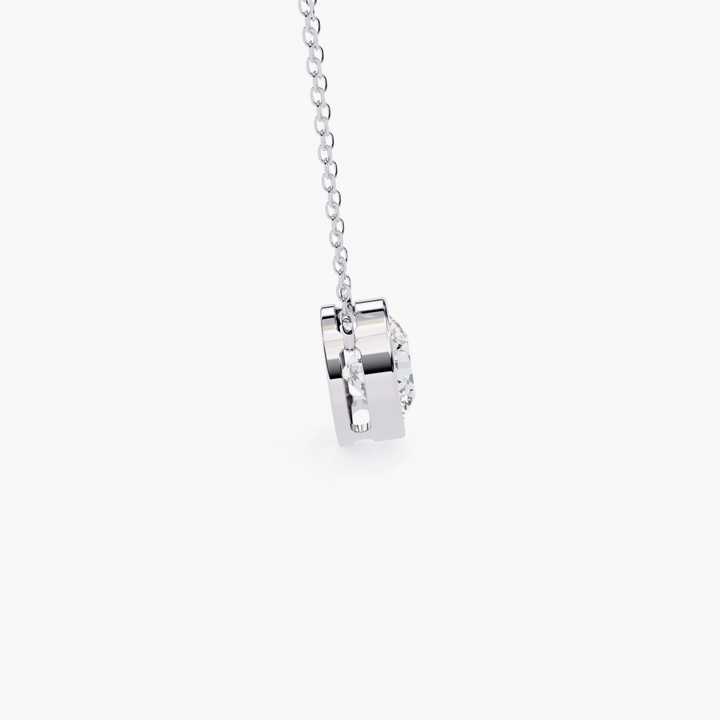 Round Diamond Bezel Solitaire Necklace