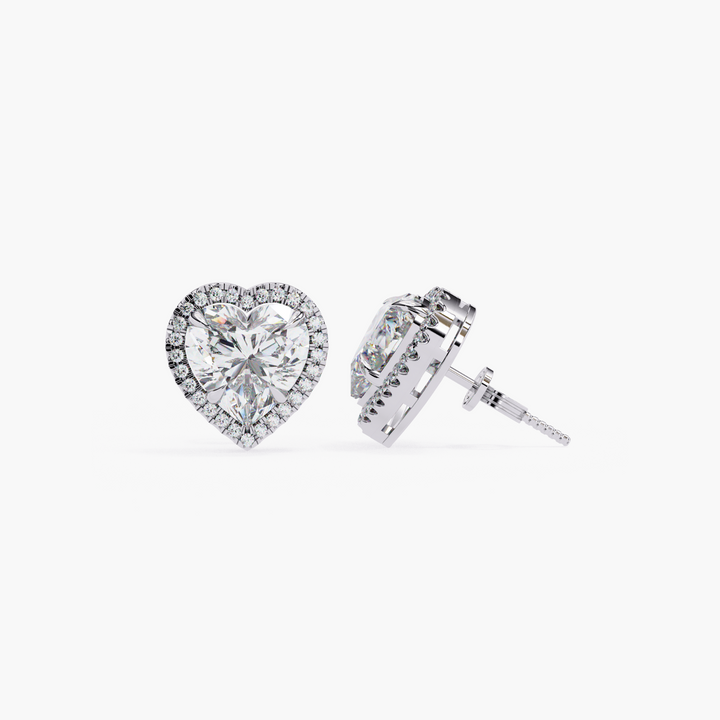 Heart Halo Stud Earrings