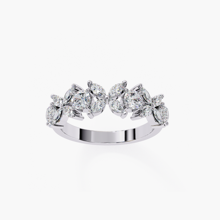 Flower Marquise Round Diamond Ring