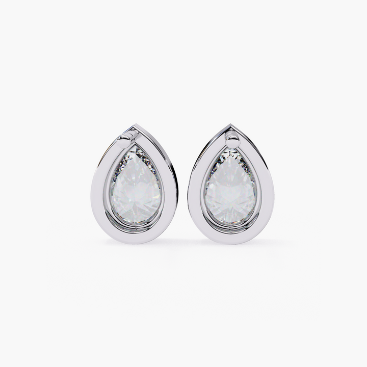 Pear Diamond Bezel Studs