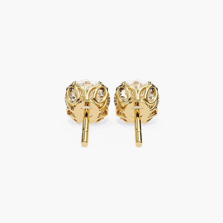 Diamond Flower Basket Studs