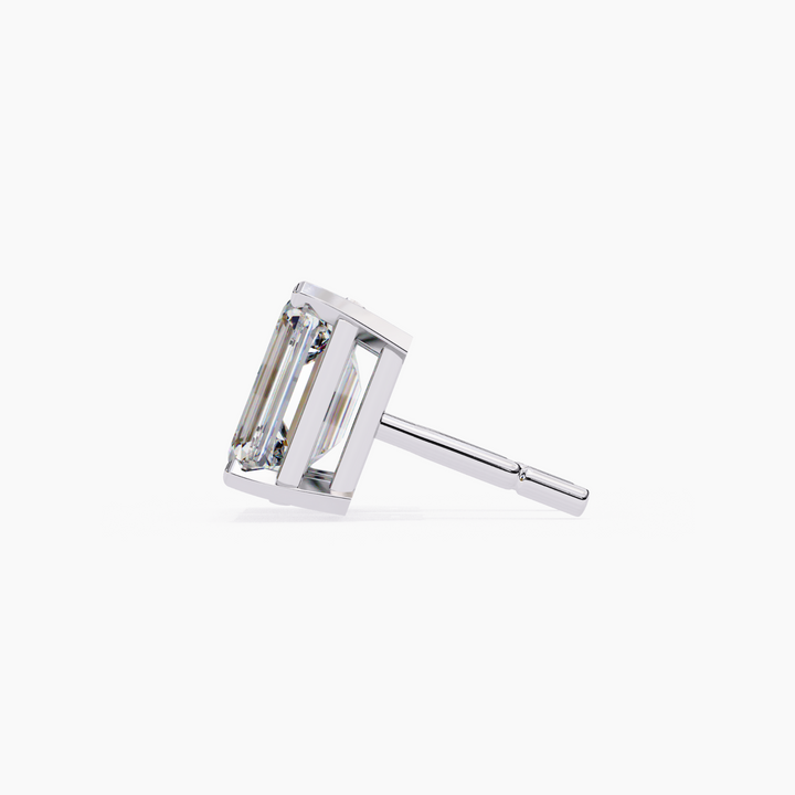 Emerald Cut Diamond Stud Earrings