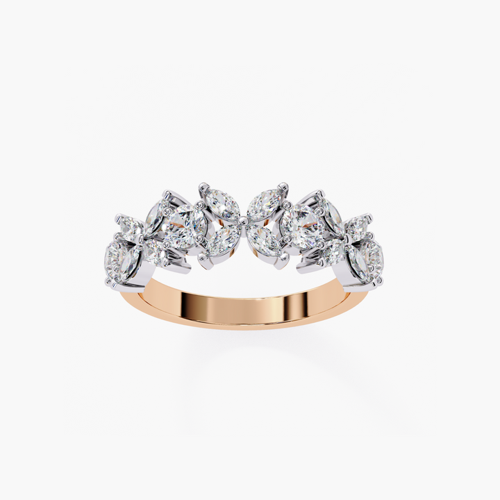 Flower Marquise Round Diamond Ring