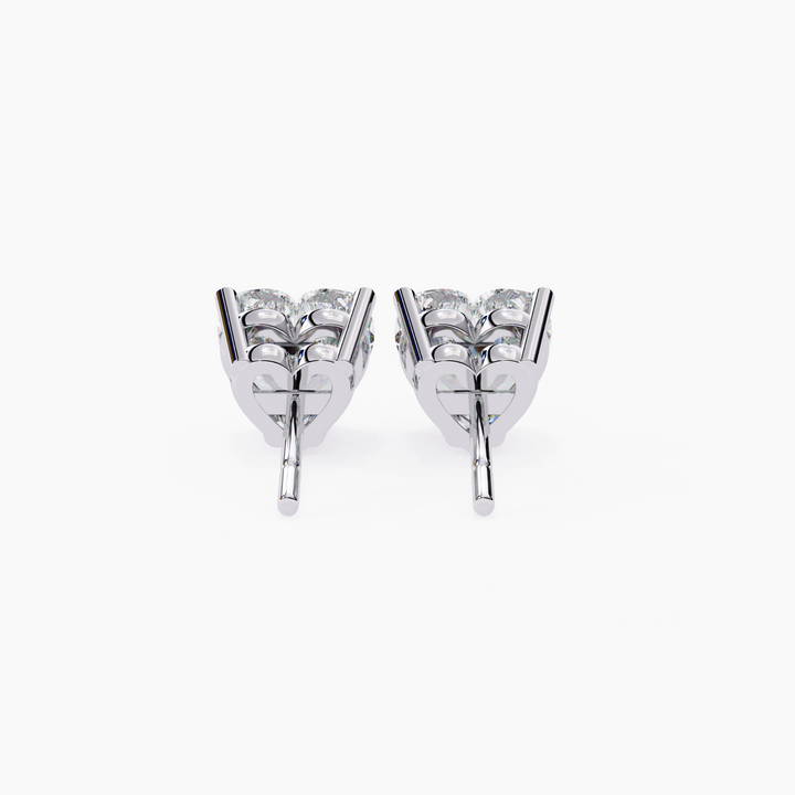 Heart Diamond Stud Earrings