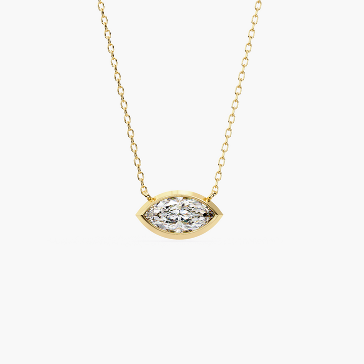 Marquise Cut Solitaire Pendant Necklace