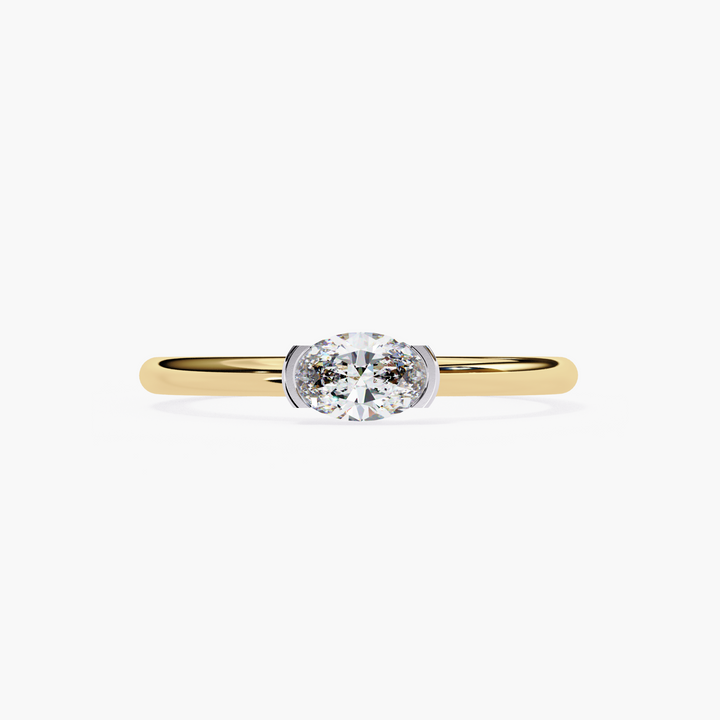 Oval Solitaire Diamond Ring