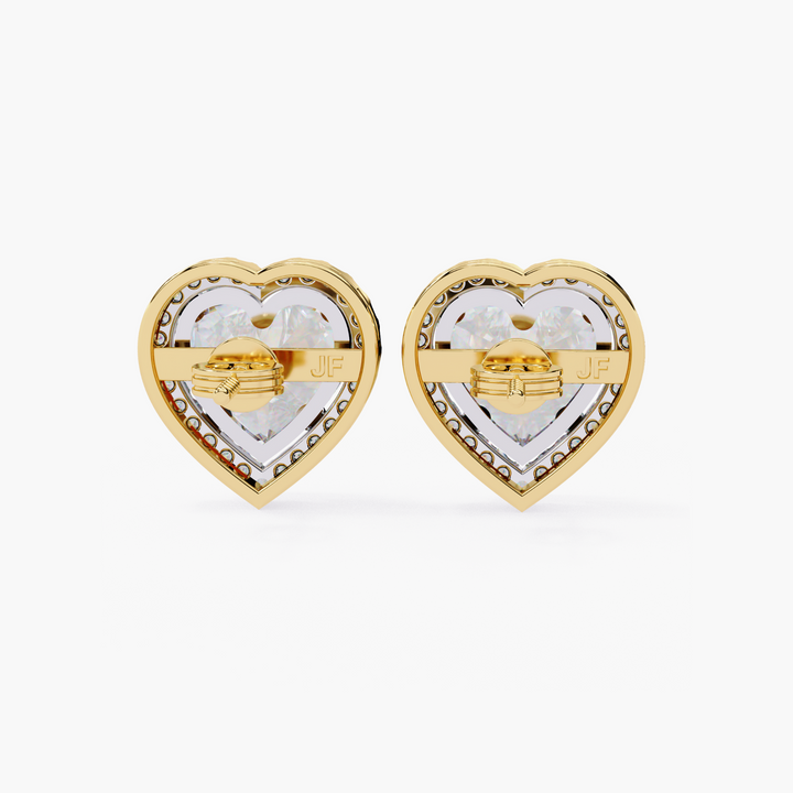 Heart Halo Stud Earrings