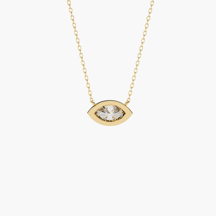 Marquise Cut Solitaire Pendant Necklace