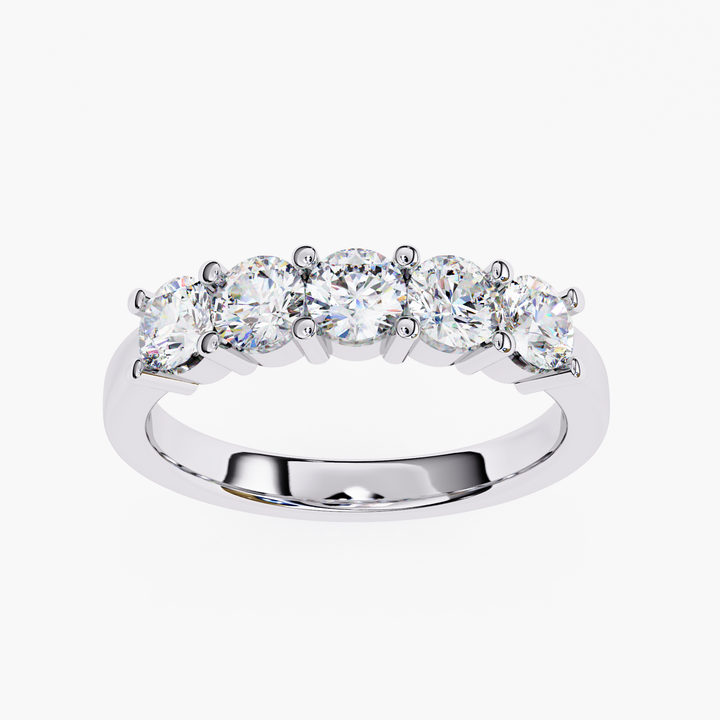 Round Chunky Half Eternity Ring