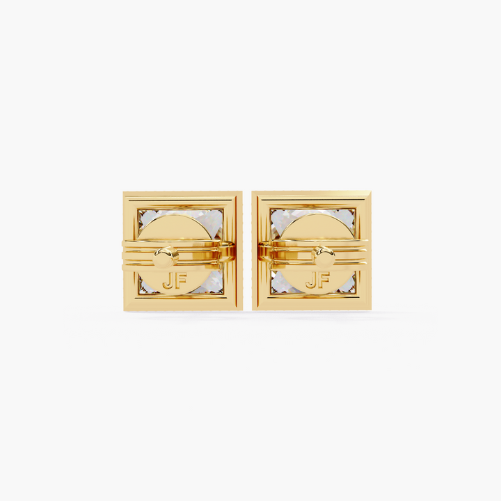 Milgrain Princess Diamond Studs