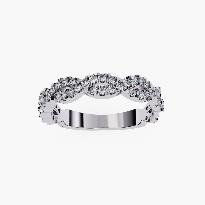 Round Cut Diamonds Twisted Band Ring