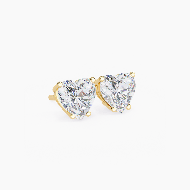 Heart Diamond Stud Earrings