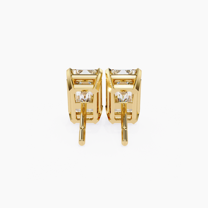 Emerald Cut Diamond Stud Earrings