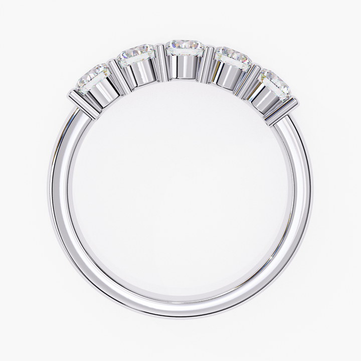 Round Chunky Half Eternity Ring