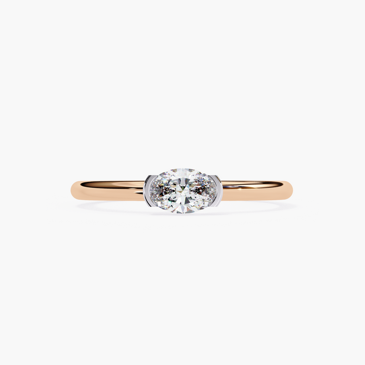 Oval Solitaire Diamond Ring