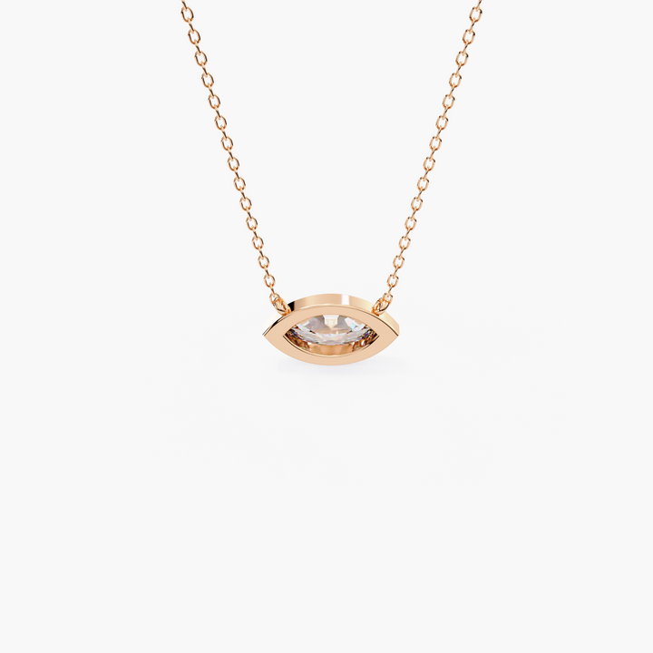 Marquise Cut Solitaire Pendant Necklace