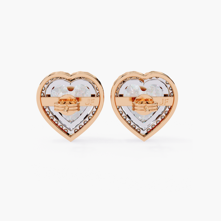 Heart Halo Stud Earrings