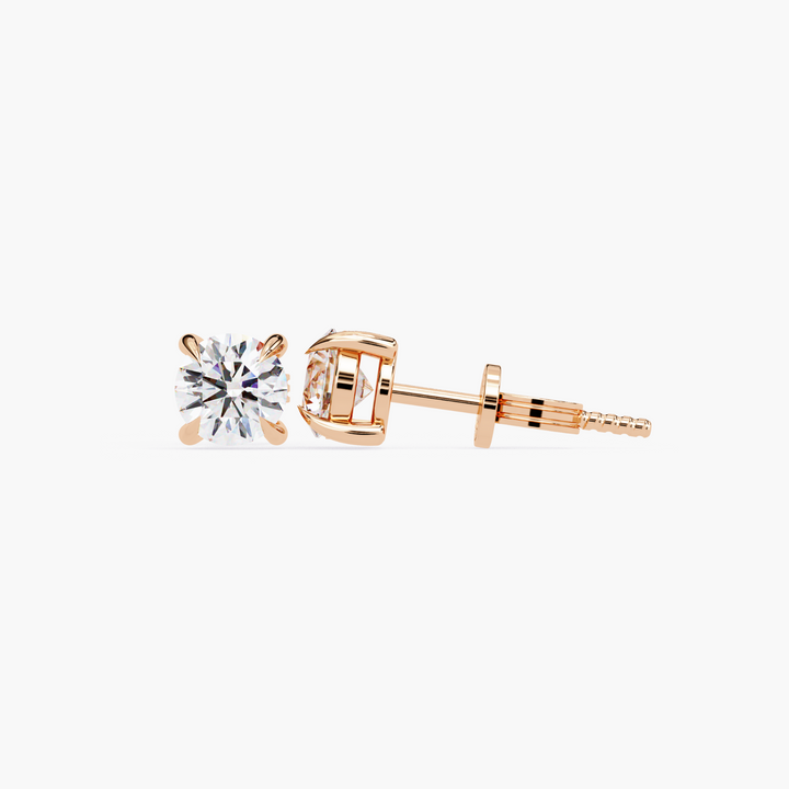 4 Prong Diamond Stud Earrings