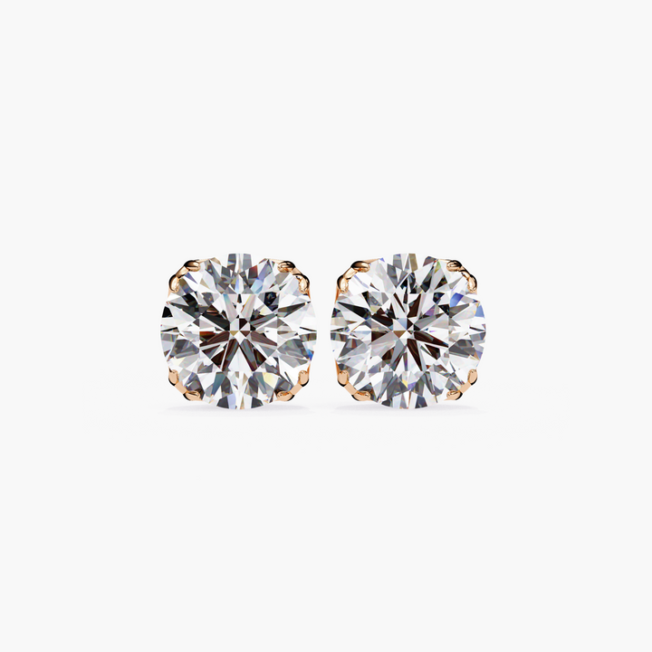 Diamond Flower Basket Studs