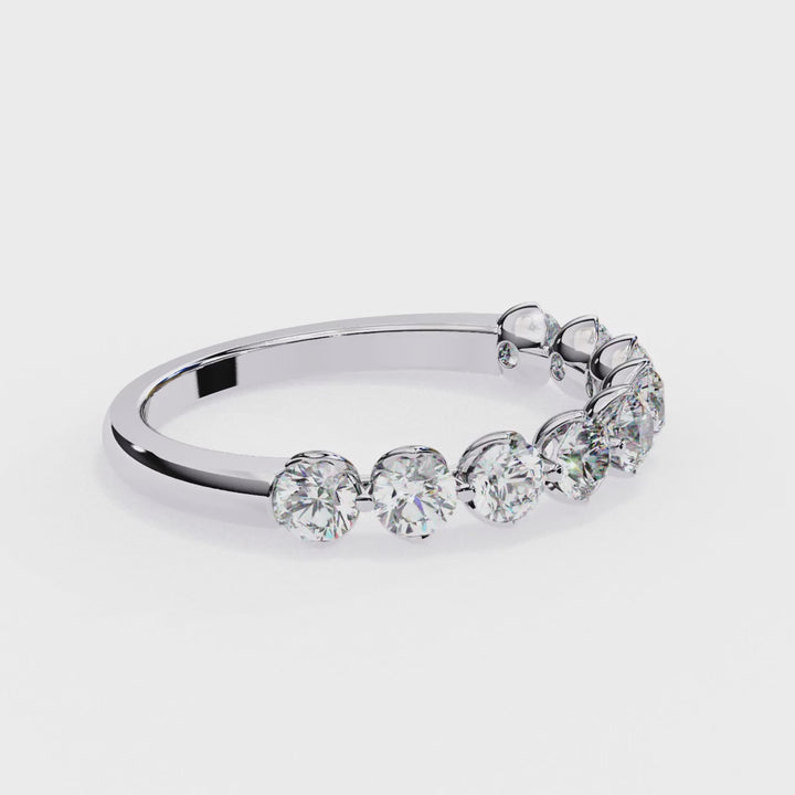 Round Half Eternity Diamond Band