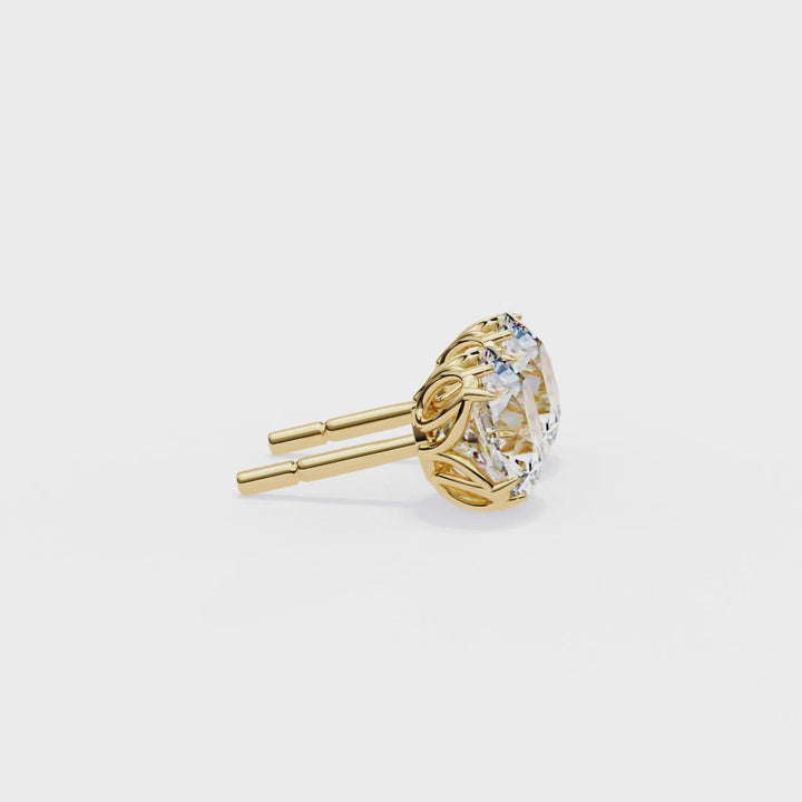 Diamond Flower Basket Studs