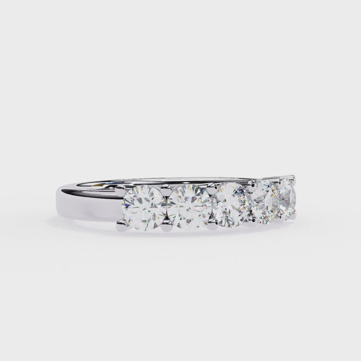 Round Chunky Half Eternity Ring