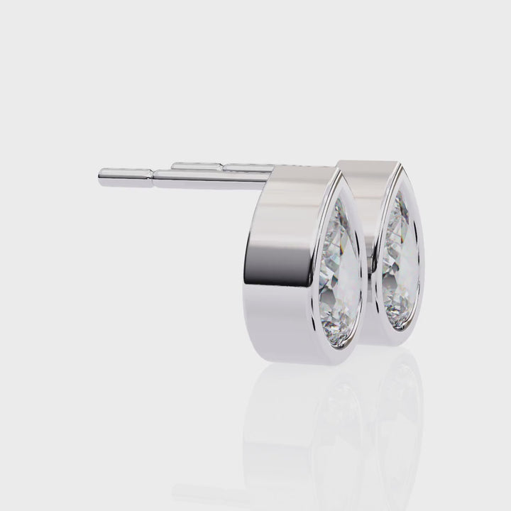 Pear Diamond Bezel Studs