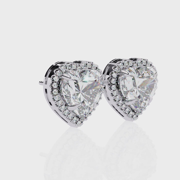 Heart Halo Stud Earrings