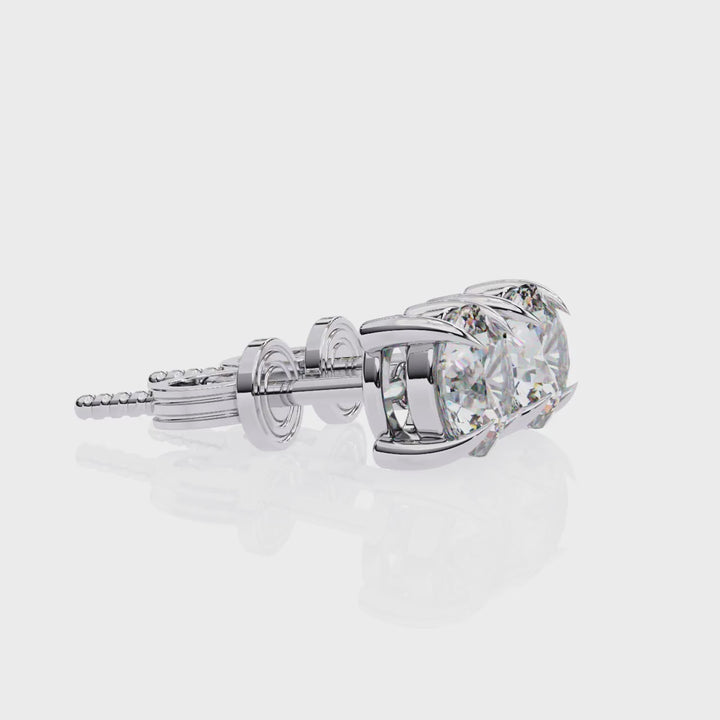 4 Prong Diamond Stud Earrings